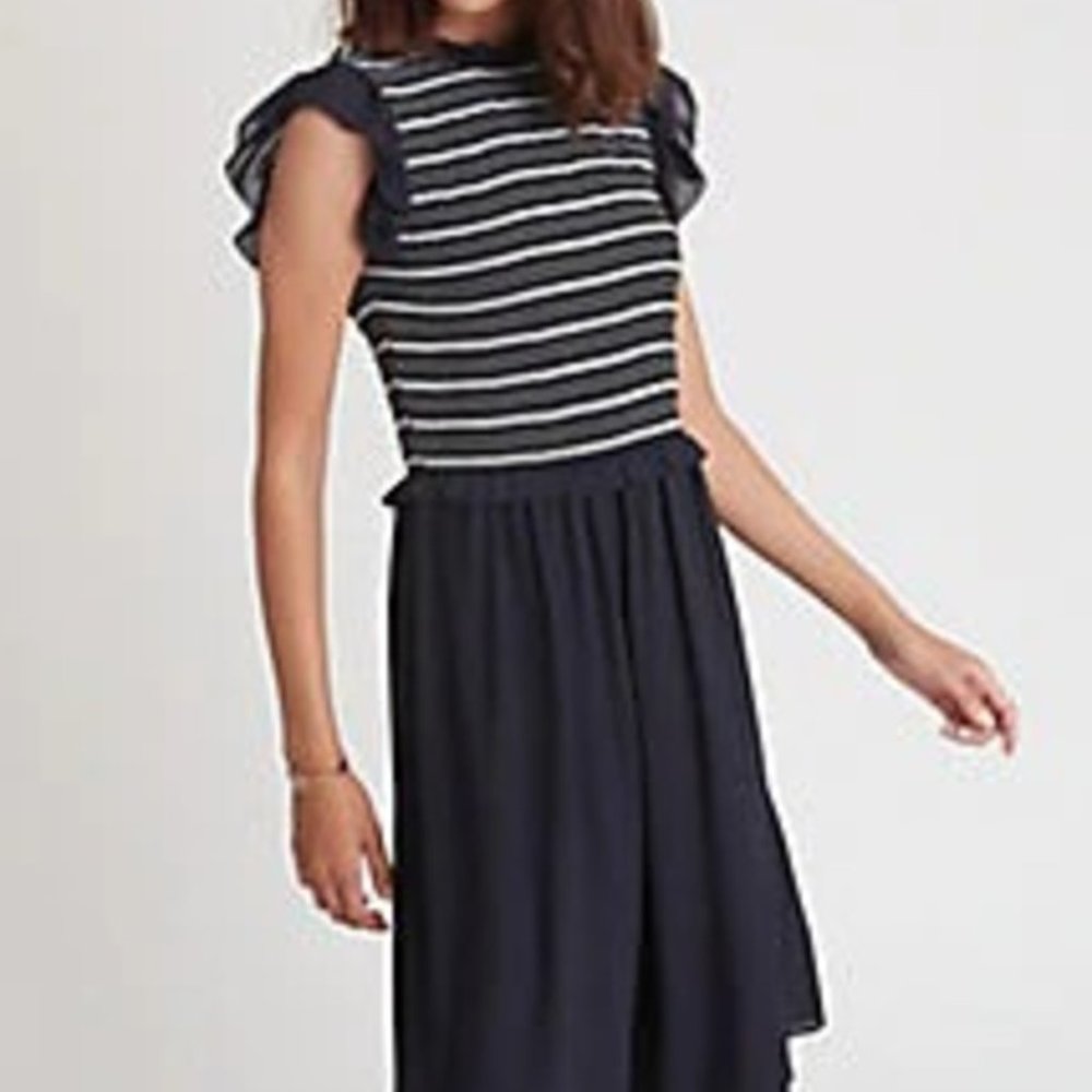 Ann Taylor Smocked Bodice Flare Dress